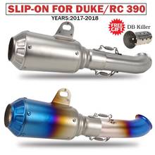For RC390 RC125 RC250 Slip-on Exhaust Middle Link Pipe Muffler Escape Moto DB Killer Laser For DUKE 125/250/390 2017 2018 2024 - buy cheap