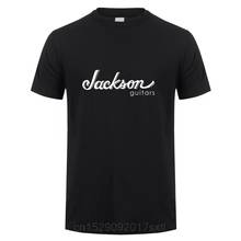 Camiseta com logo guitarra jackson, manga curta, verão, camiseta masculina com música e logo 2024 - compre barato