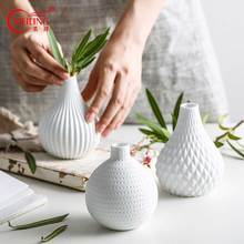 Modern White Ceramic Porcelain Flower Vase For Bathroom Office Tabletop Home Decoration Handmade Small Geometric Vase Filler 2024 - buy cheap