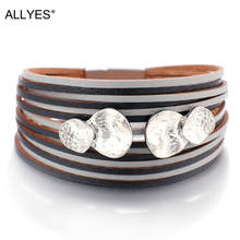 ALLYES Multiple Layers Bracelets For Women Vintage Magnetic Round Wrap Bracelets Charms Jewelry Bracelet Femme 2024 - buy cheap