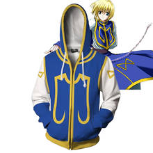Anime kurapika caçador cosplay hoodies gon freecss traje hisoka com capuz zip jacket adulto casacos de halloween 2024 - compre barato