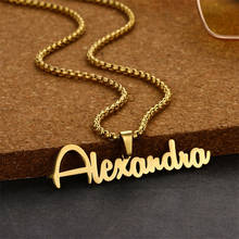 Customized Name Necklace Stainless Steel Big Nameplate Pendant for Women Men Personalized Letter Gold Necklace Pendant Gift 2024 - buy cheap