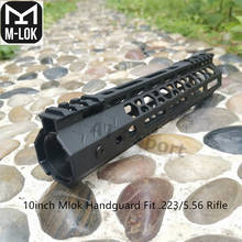 Тактический Сверхлегкий 10 дюймов M-lok Handguard Rail Free Float Picatinny Mount System Fit .223/5.56/AR-15_Black анодированный 2024 - купить недорого