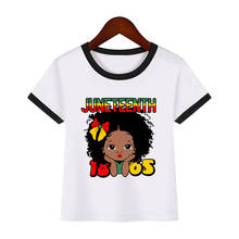 Cute little melanin princess 1865 JUNETEENTH print black girl t-shirt kids black lives matter boy t shirt children's top clothes 2024 - buy cheap