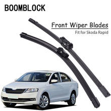 Boomblock-limpador de para-brisas e lâminas de borracha, peças automotivas, acessórios para skoda rapid 2017, 2016, 15, 14, 13, 2012 2024 - compre barato