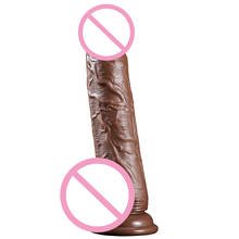 Realistic silicone Big dildo with Strong Suction Cup Hand-Free Play Vagina G-spot Anal Brown Adult Sex Toy for Women lesbian 2024 - buy cheap