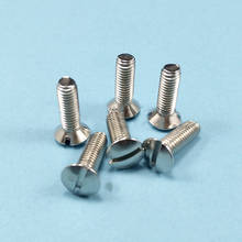 4pcs M3.5 Slotted half round head brass nickel plated screws one word machine teeth screw mechanical bolt DIN964 12mm-60mm long 2024 - buy cheap