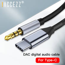 ! ACCEZZ DAC usb type C Aux кабель для samsung S8 S9 S10 Google Plxel 2 3 ADC провод для 3,5 мм Jack автомобильный AUX аудио адаптер USB-C кабель 2024 - купить недорого