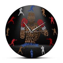Typo Box Warrior Fighter Modern Wall Clock Boxing Wall Art Sports Home Décor Silent Clock Wall Watch Boxer Pugilist Gift Idea 2024 - buy cheap