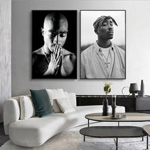 Black White 2PAC Praying Canvas Painting Poster Rapper Star Hip Hop Wall Decor Art Prints Pictures for Home Decor 2024 - buy cheap