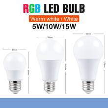 Led Smart Control RGB Light E27 Dimmable Led Lamp 220V RGBW Magic Bulb Led Color Changing Lamp 5W 10W 15W Decoration Spot Light 2024 - buy cheap