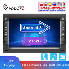 Podofo-Radio con GPS para coche, reproductor Multimedia con Android 8,1, 2Din, estéreo, para Volkswagen, VW, Jetta, Golf, BORA, POLO, MK5, Skoda 2024 - compra barato