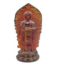 18 cm */manual chinês escultura âmbar raro, buda tinha a figura de buda 2024 - compre barato