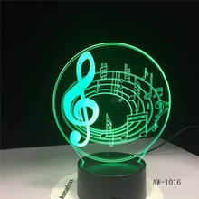 Music 3D Night Lamp Bedside Decoration Creative Table Lamp Romantic Gift Remote Control 3D Stereo Usb Led Night Light 1016 2024 - buy cheap