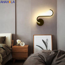Lámpara Led de pared de Metal acrílico para dormitorio, luz nórdica moderna para mesita de noche en casa, aplique blanco y negro, luminaria de murales 2024 - compra barato