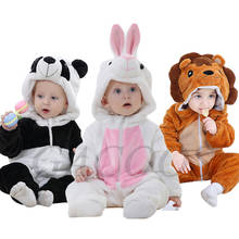 Baby Animal Rompers Kigurumi Panda Lion Costumes For Kids Winter Flannel Toddler Infant Clothes Boy Girl Cartoon Onesie Jumpsuit 2024 - buy cheap