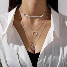 Новое модное ювелирное ожерелье Простой многослойный кулон в виде лотоса ожерелье женское готическое ожерелье оптовая продажа 2024 - купить недорого