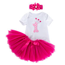 Vestido de aniversário 1 ano, vestido de princesa para meninas, roupas de menina para festa de aniversário, batizado 2024 - compre barato