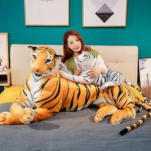 30-120cm simulação animal de pelúcia gigante tigre branco marrom bonito pelúcia tigre presentes de aniversário crianças presentes de natal do bebê 2024 - compre barato