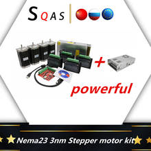 Nema23-KIT de motor 425ozin 3N paso a paso dc, 4 unidades, 57HS11230D8 + 4 TB6600/DM542 /DM556, controlador de motor + fuente de alimentación + placa MACH3 para CNC 2024 - compra barato