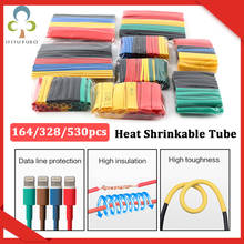164/328/530pcs Heat shrink tube Polyolefin Shrinking Assorted Heat Shrink Tube Wire Cable Insulated Sleeving Tubing Set 2:1 ZXH 2024 - buy cheap