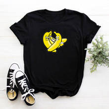 Divertido estampado de Banana mujeres T Camisa de algodón de moda Tee personificación Tops Camisetas de las mujeres cuello redondo Camisetas Mujer 2024 - compra barato