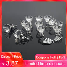 12Pcs 30mm Clear Acrylic Diamond Shape Knob Cupboard Drawer Pull Handle knobs Brand New knobs and handles for furniture drawers 2024 - buy cheap