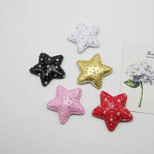 25pcs Leather Diamonds cloth flower star shape Padded Appliques  Children's crafts Headwear Deco DIY Baby Hairpin Accessories 2024 - buy cheap
