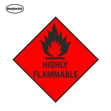 HotMeiNi 13cm x 13cm Car Styling HIGHLY FLAMMABLE Warning Car Sticker Safety for Locker Laptop Fridge Bumper Waterproof Decal 2024 - buy cheap