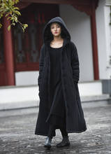 Garantia de inverno longo feminino, casaco longo, estilo chinês, forrado, quente, 2253 2024 - compre barato