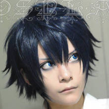 Ao no blue exorcist okumura rin peruca de fantasia curta, resistente ao calor, cosplay de cabelo + touca 2024 - compre barato