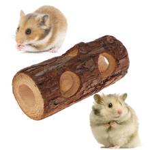Túnel de hámster de madera Natural, juguetes para masticar, mascotas pequeñas, ardilla, Chinchilla 2024 - compra barato