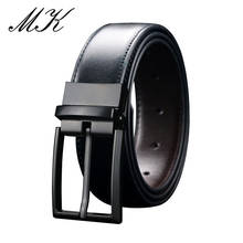 Maikun-Cinturón de piel de vaca para hombre, cinturón de marca de lujo, con hebilla de Metal, de alta calidad 2024 - compra barato