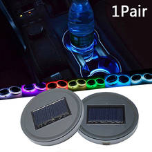 Cubierta de luz LED colorida, soporte de taza de carga Solar, almohadilla inferior para coche y SUV, 7 colores, 1 par 2024 - compra barato