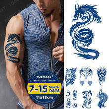 Pegatina de tatuaje temporal a prueba de agua, tinta de jugo duradera, tótem de dragón, lobo, tigre, llama, tatuajes Flash, brazo masculino, arte corporal, tatuaje falso 2024 - compra barato