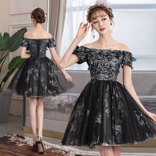 Пышное Платье, черное бальное платье с открытыми плечами, винтажное платье для выпускного вечера, 2021 2024 - купить недорого