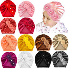 12Pcs/Lot Newborn Baby Pure Color Velvet Turban Hats Boys Girls Stretch Warm Flower Beanies Toddler Kids Head Wraps 2024 - buy cheap