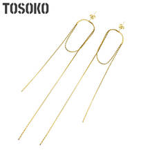 TOSOKO Stainless Steel Jewelry Flash Vertical Chain Earrings Cool Earrings For Female BSF238 2024 - buy cheap