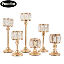Peandim-candelabro de cristal de lujo, candelabro dorado para centros de mesa de boda, decorativo, romántico, para el hogar 2024 - compra barato