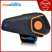 1 шт. Fodsports BT-S2 Pro Шлем Интерком Bluetooth гарнитура 1000 м Водонепроницаемый IPX6 Intercomunicador Moto с fm-радио 2024 - купить недорого
