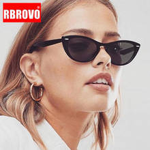 RBROVO Small Cateye Sunglasses Women 2021 Luxury Retro Sunglasses Women Vintage Glasses For Women Mirror Oculos De Sol Feminino 2024 - buy cheap