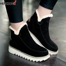 Autumn Winter Women Snow Boots Round Toe Ankle Warm Plush Snow Boots Slip-On Women Shoes Flats Black Beige Brown Plus Size 34-43 2024 - buy cheap