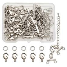 Pandahall 1 Box Brass Cord Ends Extender Chains and Lobster Claw Clasps Brass Jump Rings Lobster Claw Clasps for Jewelry Making 2024 - buy cheap