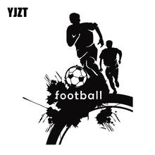 YJZT 14,2 см * 16,9 см футбольные болельщики футбол мальчик виниловые наклейки Наклейка для автомобиля черный/серебристый хорошее качество C31-0080 2024 - купить недорого