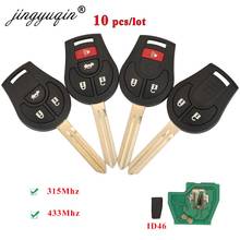 Jingyuqin 10 unidslote 3/4 botones remoto llave de coche para NISSAN CWTWB1U751 CWTWB1U816 Qashqai soleado Tiida X-Trail 315MHz ID46 Chip 2024 - compra barato