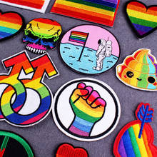 DIY LGBT Patch Pride Gay Embroidered Patches For Clothing Rainbow Patch Badges Iron on Patches On Clothes Stripes Accessories 2024 - buy cheap