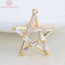 (234) 4PCS 20x18MM 24K Gold Color Plated Brass with Zircon Star Charms Pendants High Quality DIY Jewelry Making Findings 2024 - buy cheap