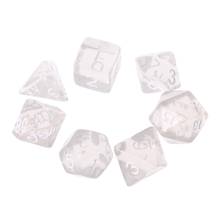 Juego de dados poliédricos de 7 caras, para RPG, DND, D & D, D4-D20, transparentes 2024 - compra barato