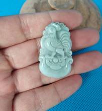 Nature Jade Amulet carven cock jadeite Pendant Chinese Zodiac chook with String 2024 - buy cheap