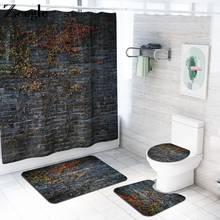 Zeegle conjunto tapete de banho pedestal cortina de chuveiro à prova dwaterproof água decoração do banheiro pé tapete de pé antiderrapante estilo nórdico conjunto de toalete 2024 - compre barato